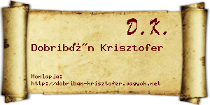Dobribán Krisztofer névjegykártya